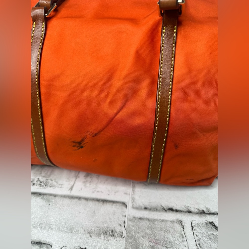 Dooney & Bourke Orange and Brown Tote Bag - Picture 4 of 9